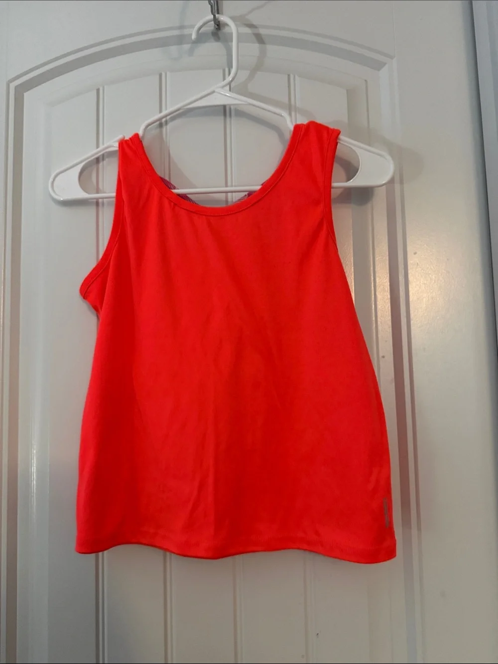 Gently worn Girls' Bright Coral Tank Top Matching and shorts Set